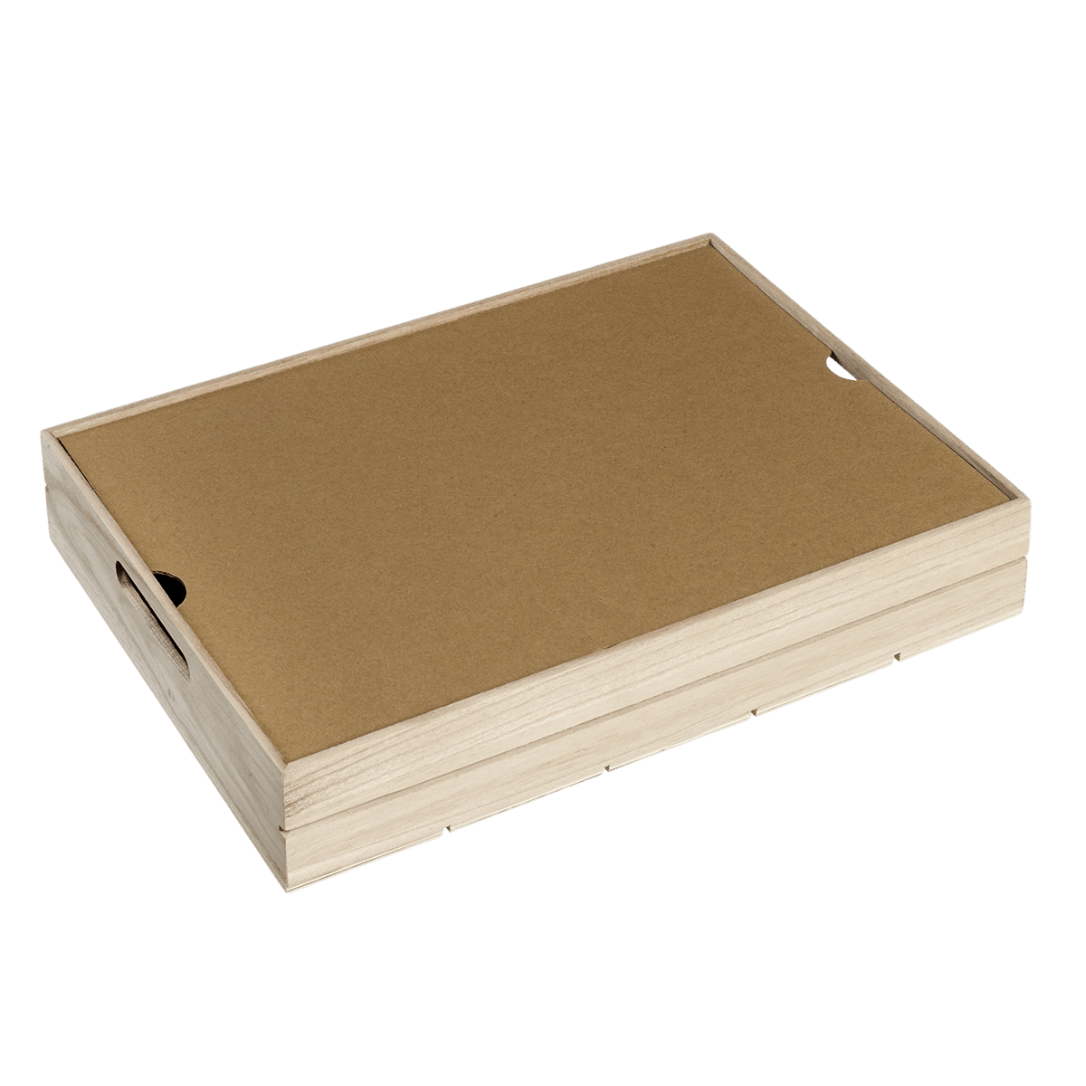 Couvercle carton pour plateau bois empilable 380x275x67 mm | 50 Unité(s)