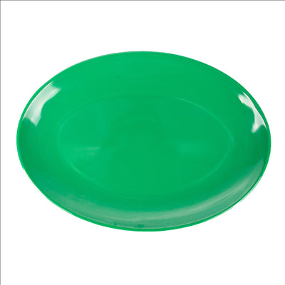ASSIETTES OVALES 25,5x18 CM VERT MÉLAMINE (15 UNITÉS)