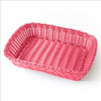 CORBEILLES SIMILAIRE OSIER RECTANGULAIRES 30x22x7 CM FUCHSIA PP (12 UNITÉS)