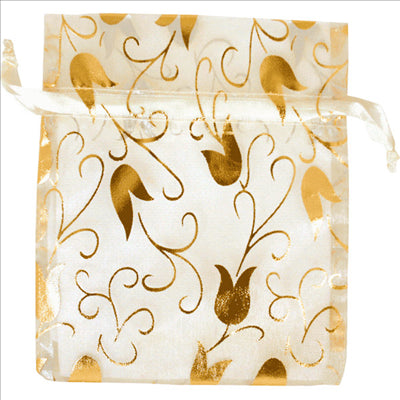 48 U. SACHETS ORGANDY AVEC FERMETURE  12,5X11 CM DORE MICROFIBRE (1 UNITÉ)