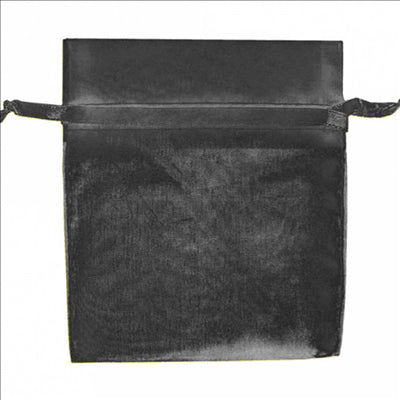 GRANDS SACHETS ORGANDY AVEC FERMETURE  35x40 CM NOIR MICROFIBRE (48 UNITÉS)