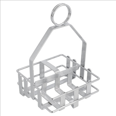 RACK POUR CONDIMENTS 10,5x10,5x17 CM ARGENTE LAITON (1 UNITÉ)