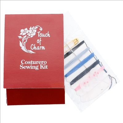 NÉCESSAIRES COUTURE STANDARD 'TOUCH OF CHARM' 4,7x7,1 CM BORDEAUX (200 UNITÉS)