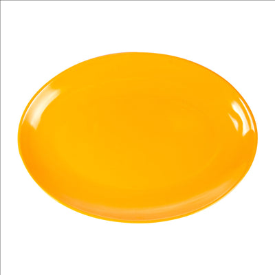 ASSIETTES OVALES 25,5x18 CM JAUNE MÉLAMINE (15 UNITÉS)