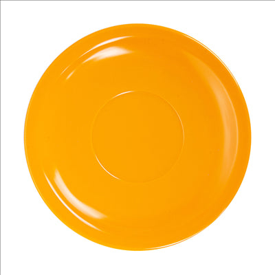 SOUCOUPES CAFÉ Ø 13,8 CM JAUNE MÉLAMINE (12 UNITÉS)