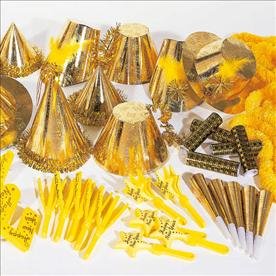 ASSORTIMENT COTILLON HOLOGRAFIQUE 20 PERSONNES OR (1 UNITÉ)