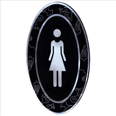 PLAQUE AUTO-ADHESIVE "DAMES" 12,5x20,5 CM NOIR ACRYLIQUE (1 UNITÉ)