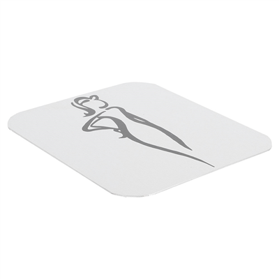 PLAQUE AUTO-ADHESIVE "DAMES" 12,2x14x0,1 CM BLANC ALUMINIUM (1 UNITÉ)
