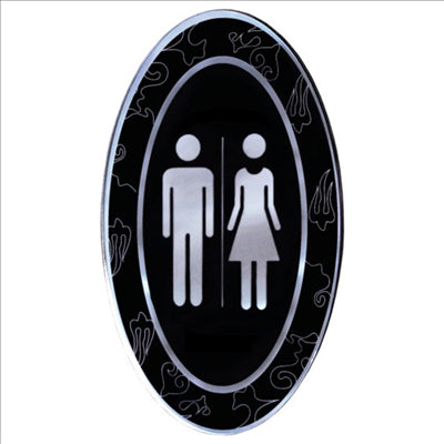 PLAQUE AUTO-ADHESIVE "UNISEX" 12,5x20,5 CM NOIR ACRYLIQUE (1 UNITÉ)