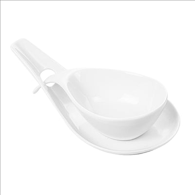 BOLS SOUPE AVEC SAUCIÈRE 18x8,6x4,3 CM BLANC PORCELAINE (6 UNITÉS)