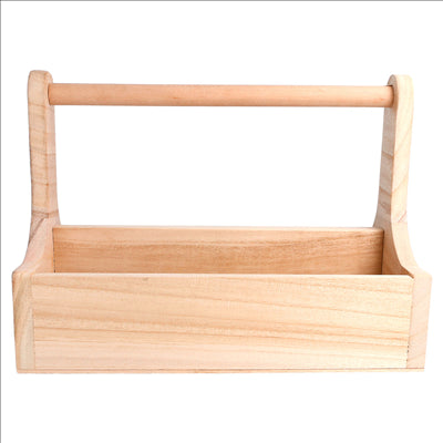 BOÎTE PRÉSENTATION AVEC ANSE 25x15,3x18 CM NATUREL BOIS (1 UNITÉ)