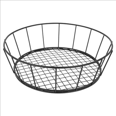 BASKET ROND Ø 24,1x7 CM NOIR ACIER (12 UNITÉS)