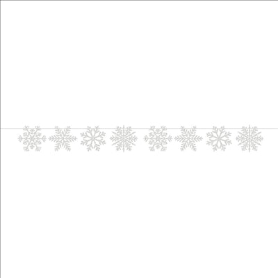 GUIRLANDE DE BOULES DE NIEGE  250 G/M2 2 M ARGENTE PAPIER (24 UNITÉS)
