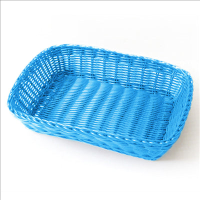 CORBEILLES SIMILAIRE OSIER RECTANGULAIRES 30x22x7 CM BLEU TURQUOISE PP (12 UNITÉS)