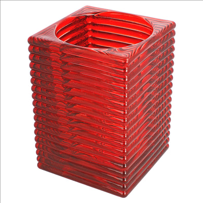LAMPES DE TABLE "MIRAGE" Ø 9x13 CM ROUGE VERRE (6 UNITÉS)