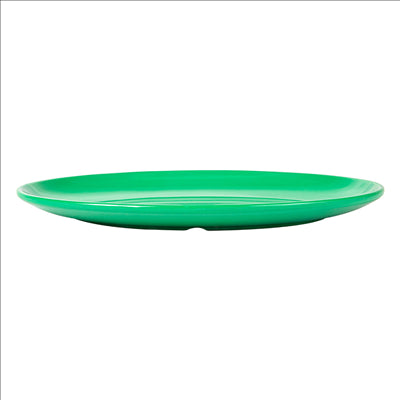 ASSIETTES OVALES 25,5x18 CM VERT MÉLAMINE (15 UNITÉS)