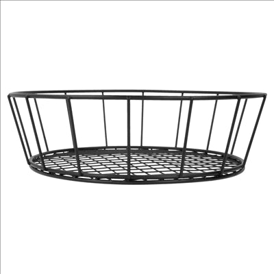 BASKET ROND Ø 24,1x7 CM NOIR ACIER (12 UNITÉS)