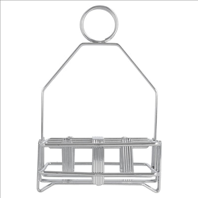 RACK POUR CONDIMENTS 10,5x10,5x17 CM ARGENTE LAITON (1 UNITÉ)