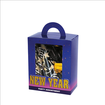 ASSORTIMENT COTILLON HOLOGRAFIQUE 10 PERSONNES NOIR/OR (1 UNITÉ)