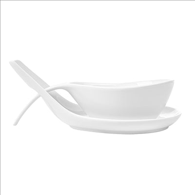 BOLS SOUPE AVEC SAUCIÈRE 23x10,5x5,2 CM BLANC PORCELAINE (6 UNITÉS)