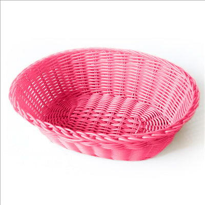 CORBEILLES SIMILAIRE OSIER OVALES 23x17x8 CM FUCHSIA PP (12 UNITÉS)