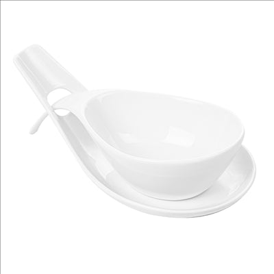 BOLS SOUPE AVEC SAUCIÈRE 23x10,5x5,2 CM BLANC PORCELAINE (6 UNITÉS)