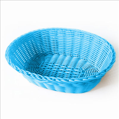 CORBEILLES SIMILAIRE OSIER OVALES 23x17x8 CM BLEU TURQUOISE PP (12 UNITÉS)