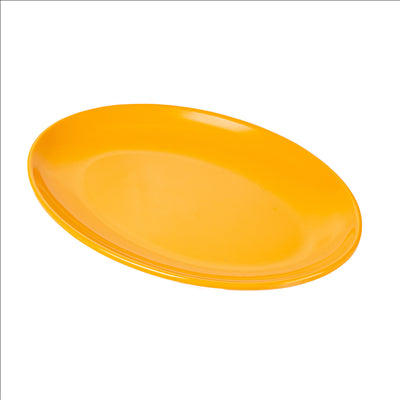 ASSIETTES OVALES 25,5x18 CM JAUNE MÉLAMINE (15 UNITÉS)