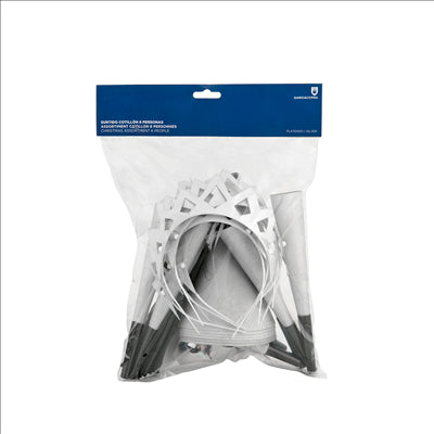ASSORTIMENT COTILLON 6 PERSONNES ARGENTE (12 UNITÉ)