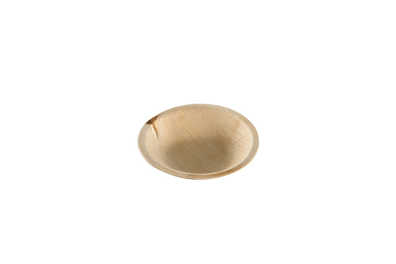 Assiette creuse en feuille de palmier Ø 13 cm - 100 unités