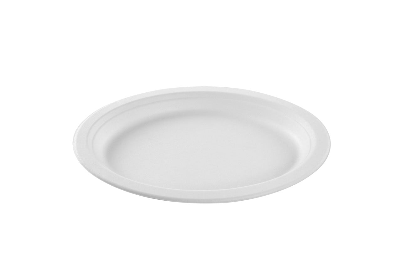 Plateaux de service ovale blanc en canne à sucre 26 x 20 cm - 800 unités
