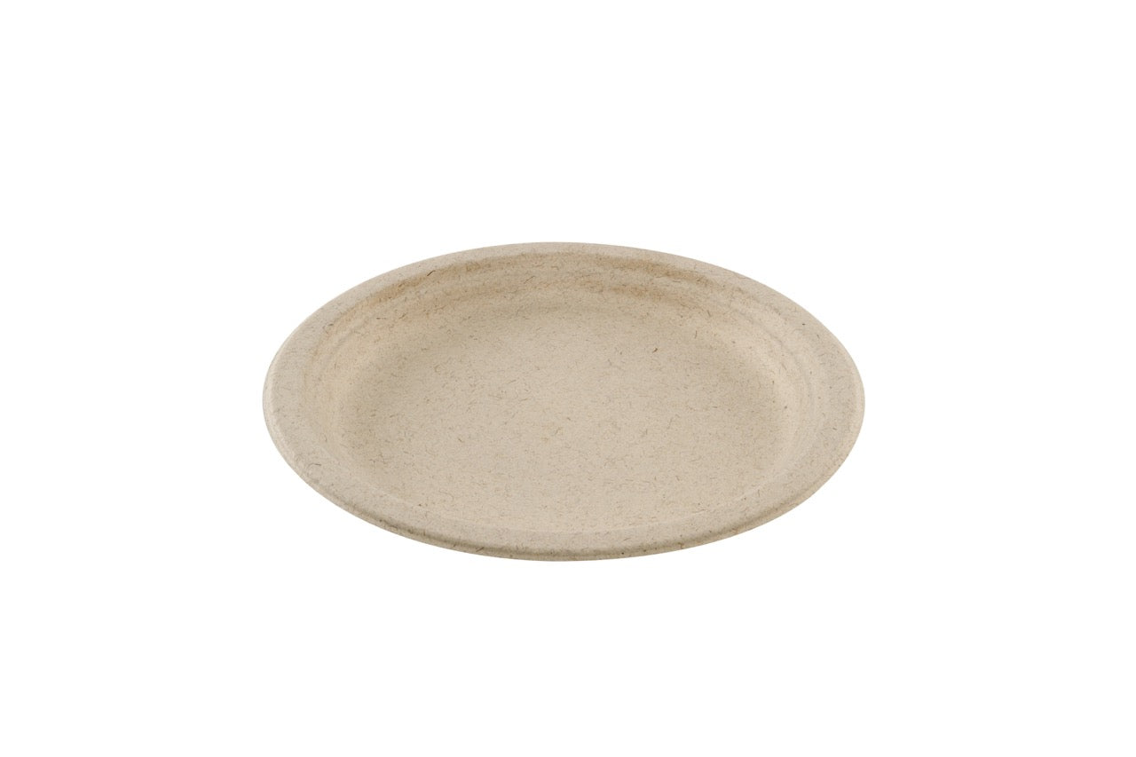Assiette ronde en bagasse de blé naturel Ø 23 cm - 800 unités