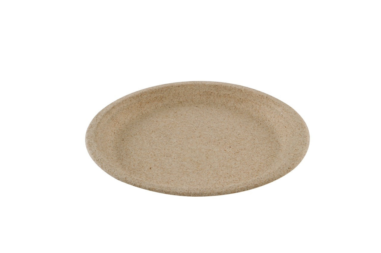 Assiette ronde en bagasse de blé naturel Ø 26 cm - 800 unités