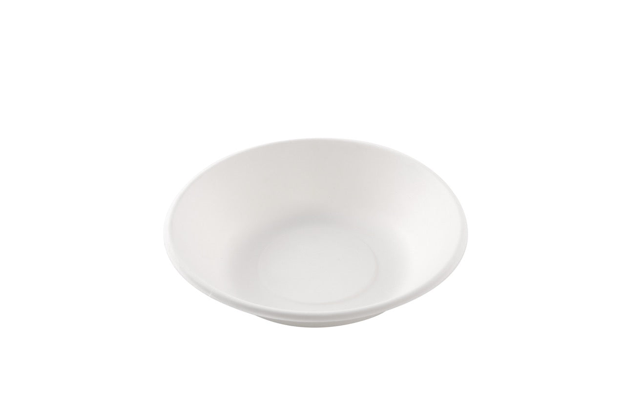 Assiette creuse blanche en canne à sucre Ø 19 cm - 800 unités
