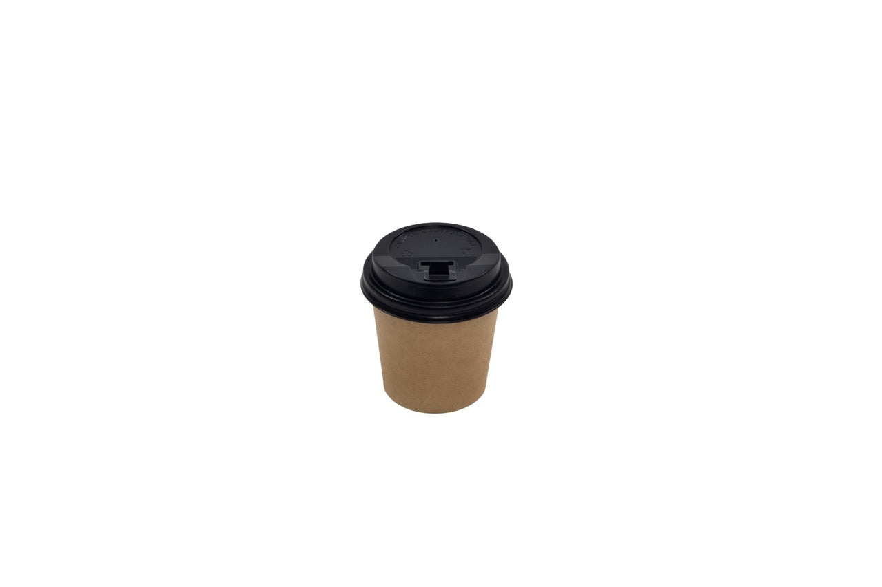 Couvercle en PS noir pour gobelet 120 ml - 1000 unités