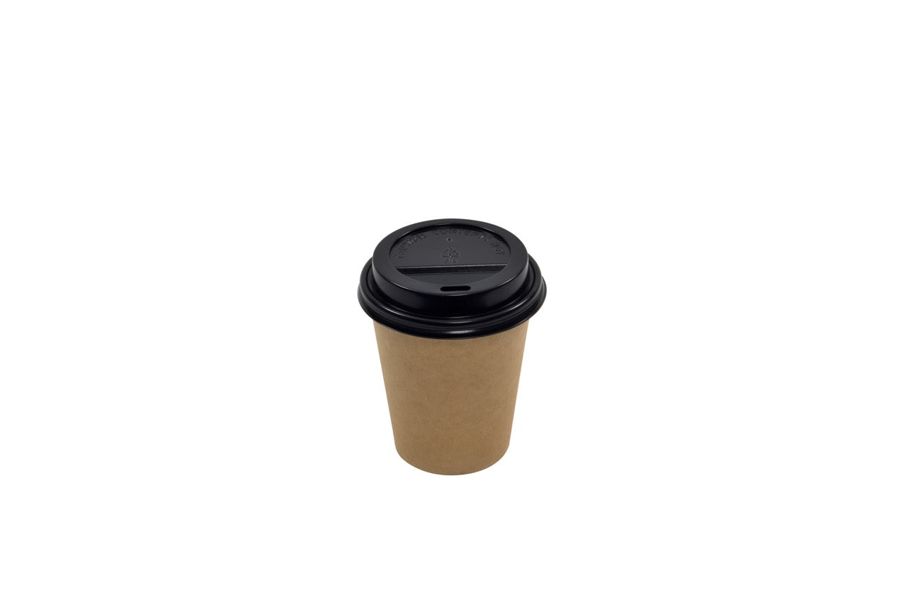Couvercle en PS noir pour gobelet 240 ml - 1000 unités