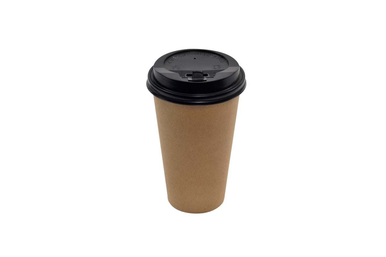 Couvercle en PS noir pour gobelet 360 / 480 ml - 1000 unités