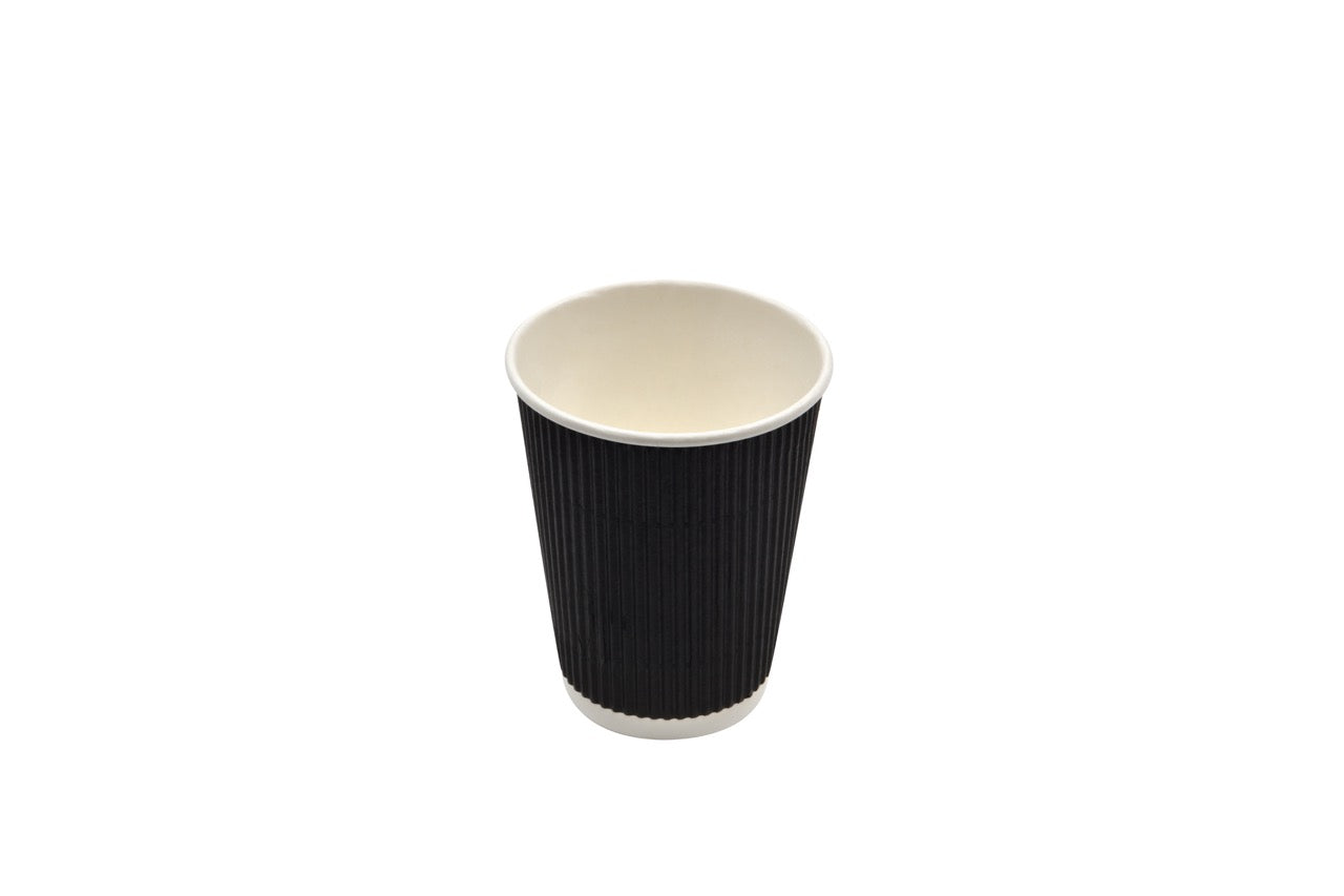 Gobelet en carton blanc double paroi ondulée noir 360 ml - 500 unités