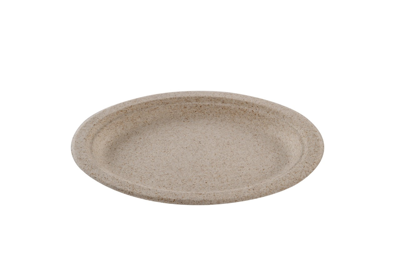 Plateaux de service ovale en bagasse de blé naturel 26 x 20 cm - 800 unités