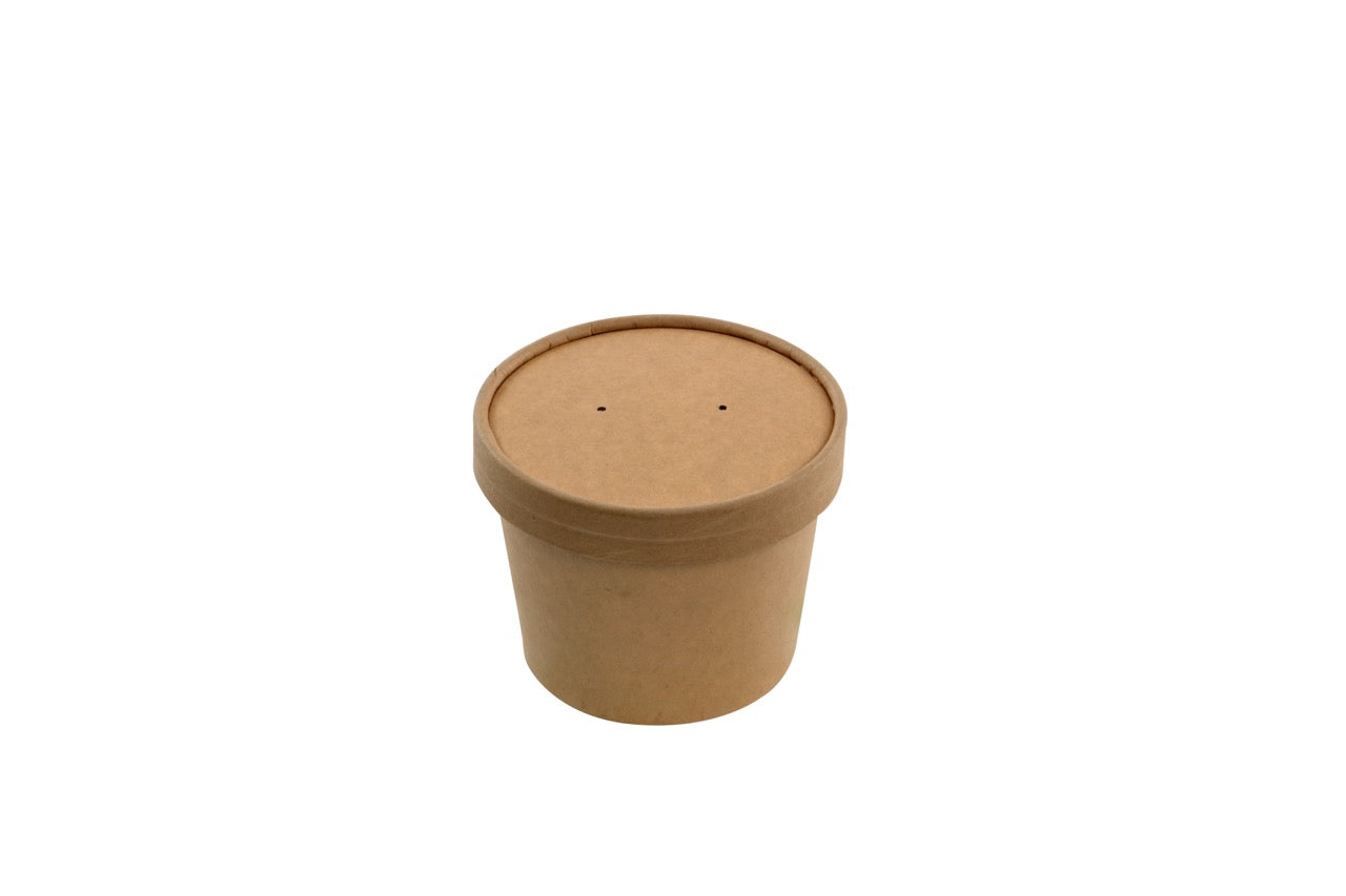 Pot à soupe + couvercle en carton kraft 360 ml - 250 unités