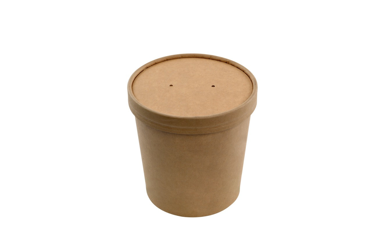 Pot à soupe + couvercle en carton kraft 780 ml - 250 unités