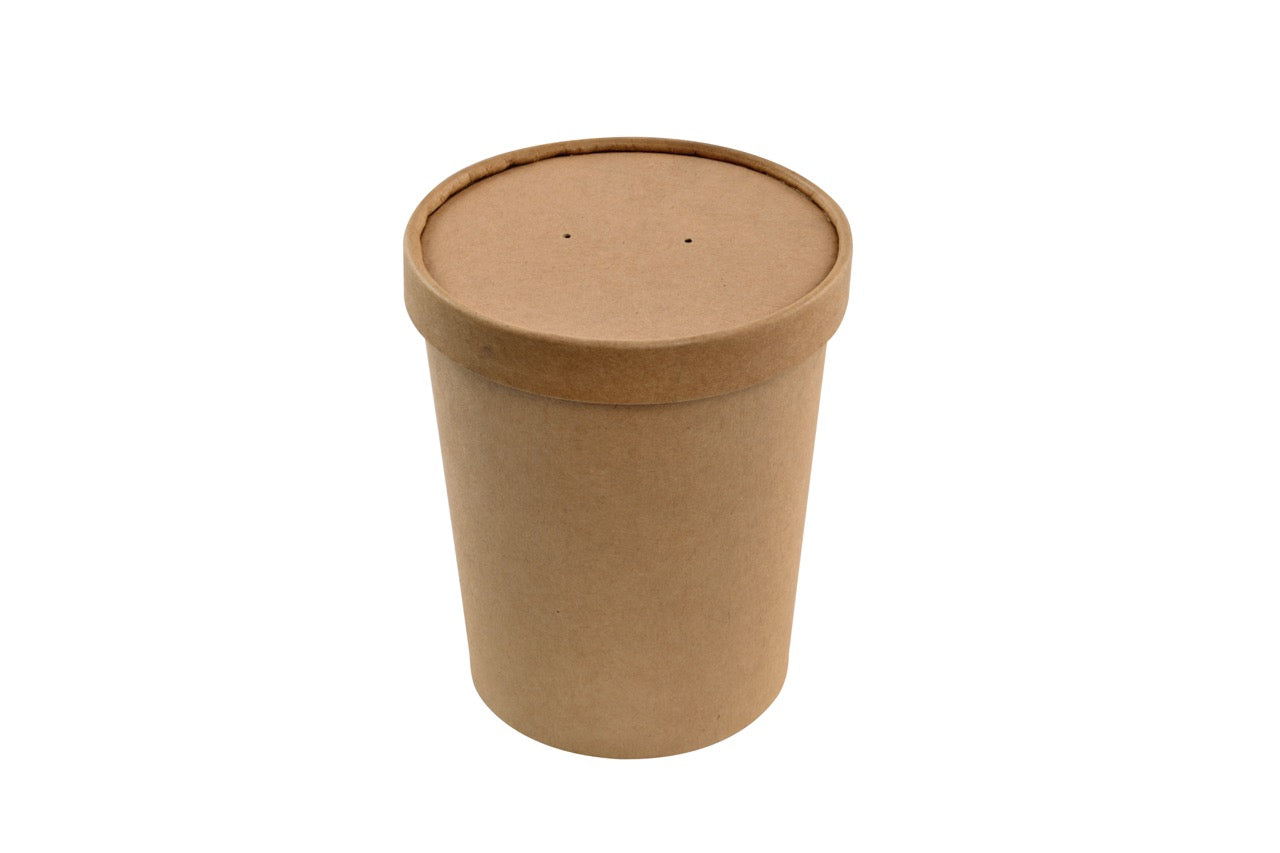 Pot à soupe + couvercle en carton kraft 960 ml - 250 unités