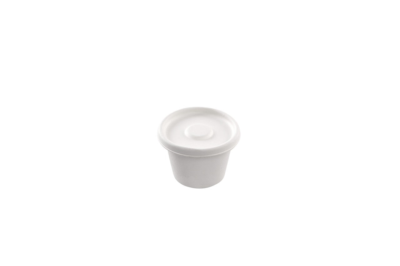 Pot à sauce blanc en canne à sucre 120 ml - 3000 unités