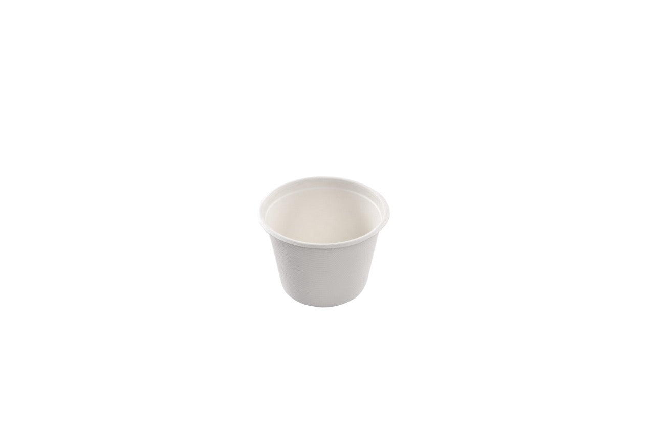 Pot à sauce blanc en canne à sucre 120 ml - 3000 unités