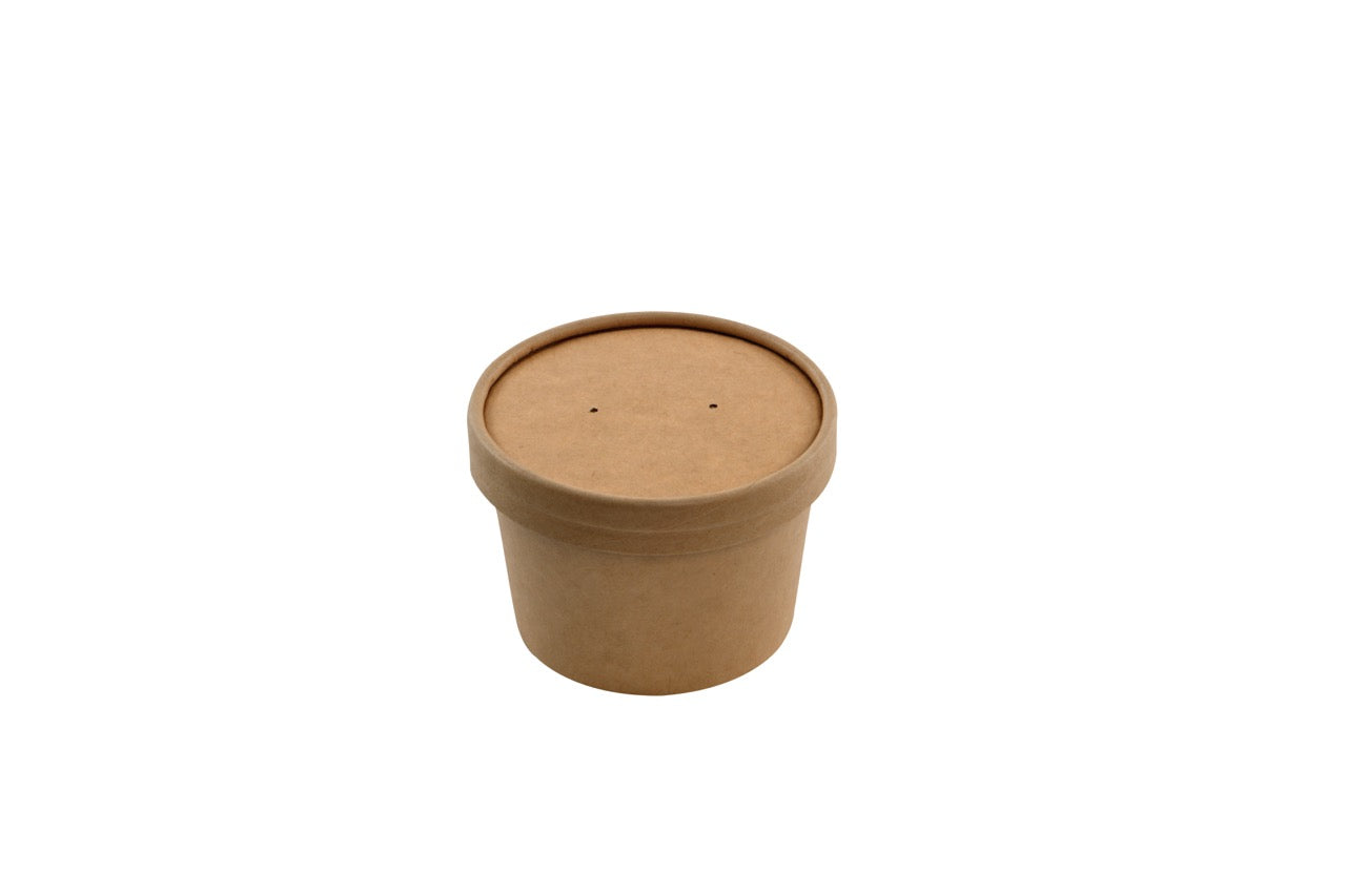 Pot à soupe + couvercle en carton kraft 240 ml - 250 unités