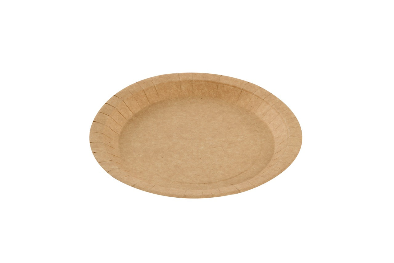 Assiette ronde en carton kraft Ø 22 cm - 500 unités