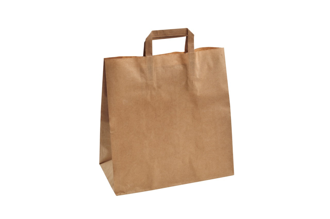 Sac à poignées plates en papier kraft 32 + 16 x 33 cm - 250 unités