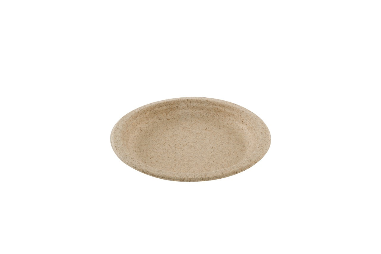 Assiette ronde en bagasse de blé naturel Ø 18 cm - 800 unités