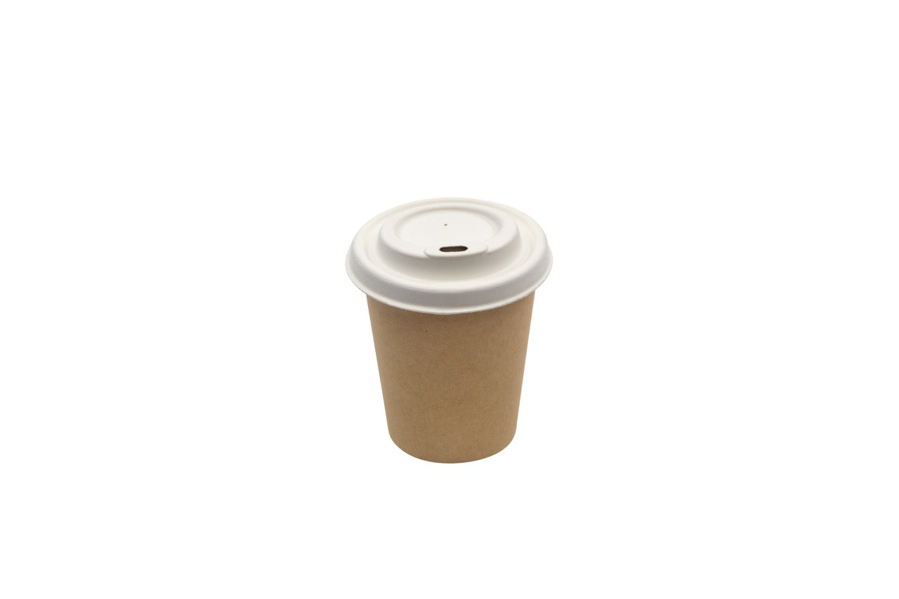 Couvercle blanc en canne à sucre pour gobelet 240 ml - 1000 unités