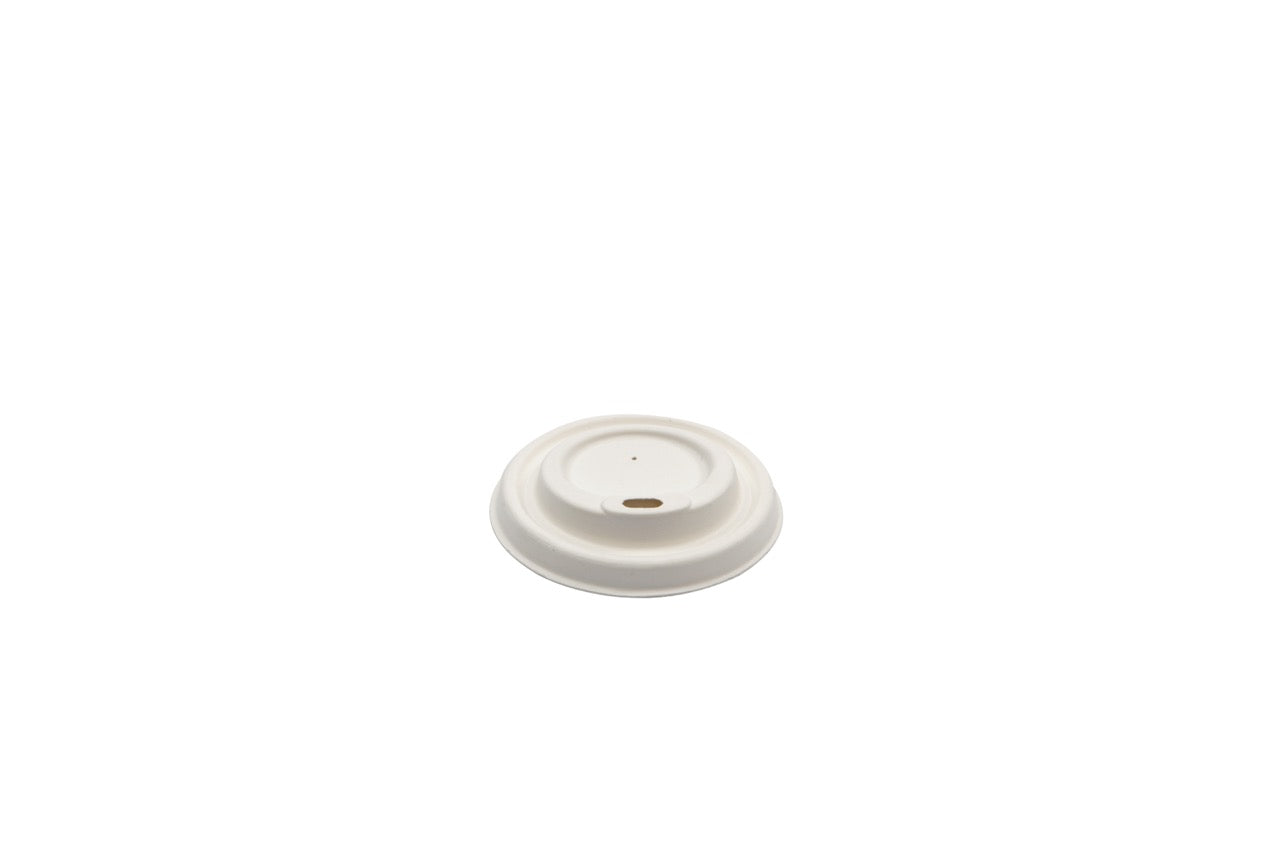 Couvercle blanc en canne à sucre pour gobelet 240 ml - 1000 unités